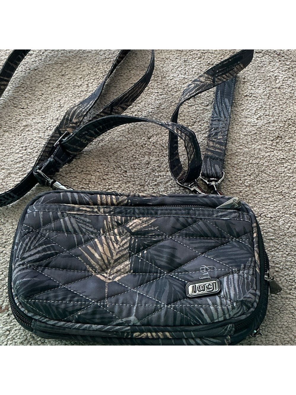 Lug Black and Tan Quilted Crossbody Bag